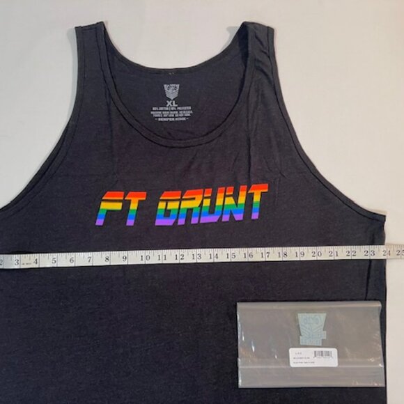 Fort Troff Size 'XL" Cotton Blend GRUNT PRIDE Tank Top - Black/PRIDE Colors - Picture 3 of 8
